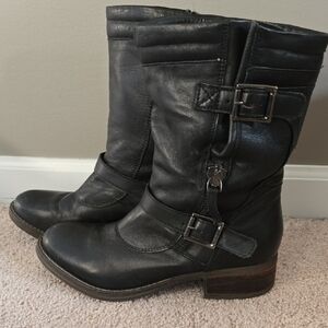 Clarks Black Leather Boots 8